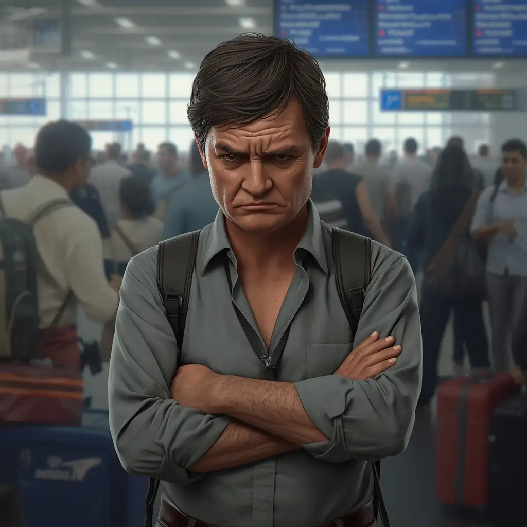 Lucid Origin A realistic depiction of a disgruntled IndiGo pas 2