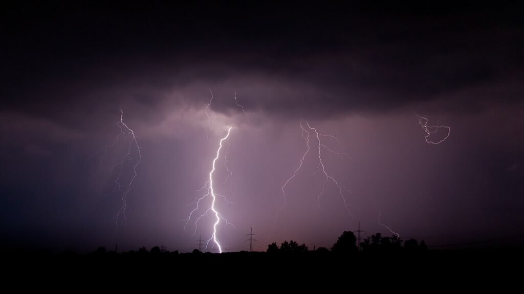 What Causes Heavy Rain? Lightning strike during a thunderstorm