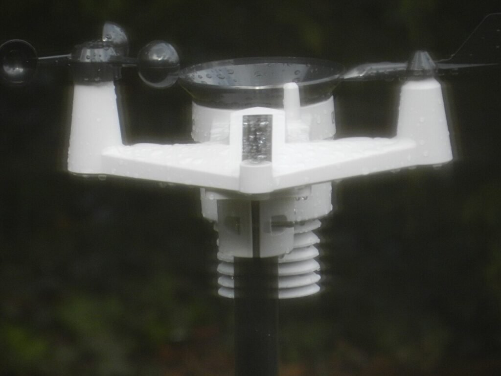 Personal weather station recording rain data