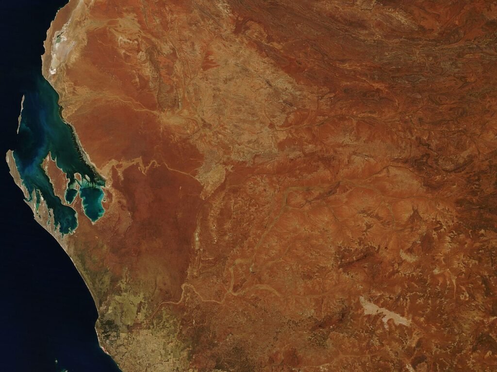 Satellite image of summer heat over Western Australia