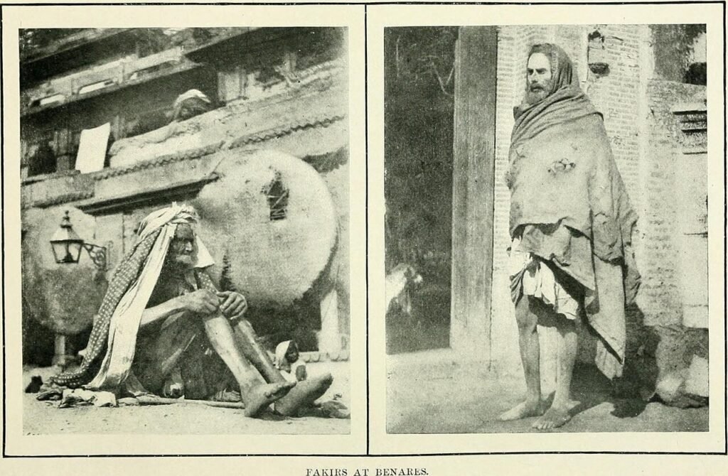 Winter scene in India, historic photograph